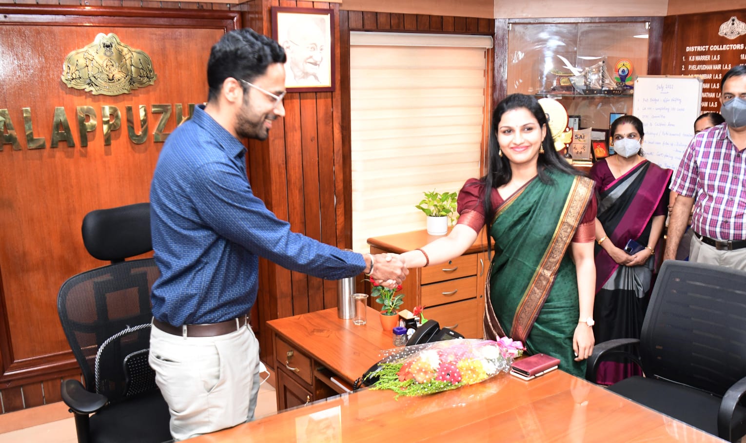 Venkitaraman, when he was taking charge as District Collector of Alappuzha. He was soon removed from the post following public protests.(Supplied)