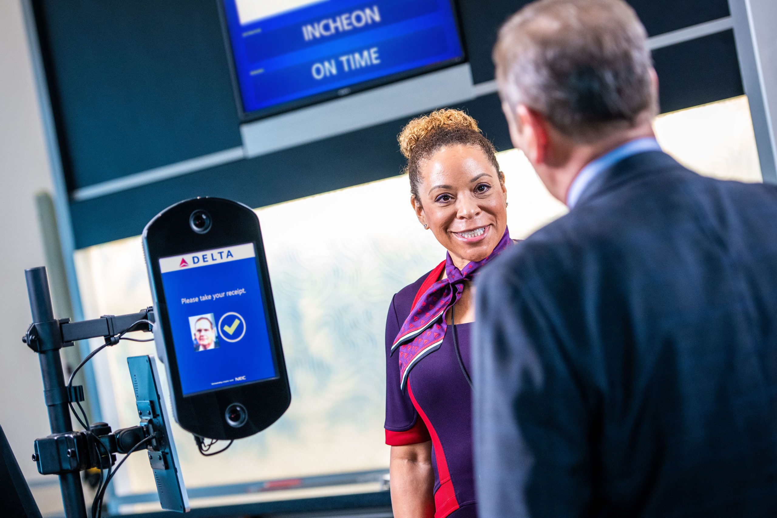 Facial recognition technology at a US airport