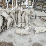 Parts of the idol lying. (Ajay Tomar/South First)