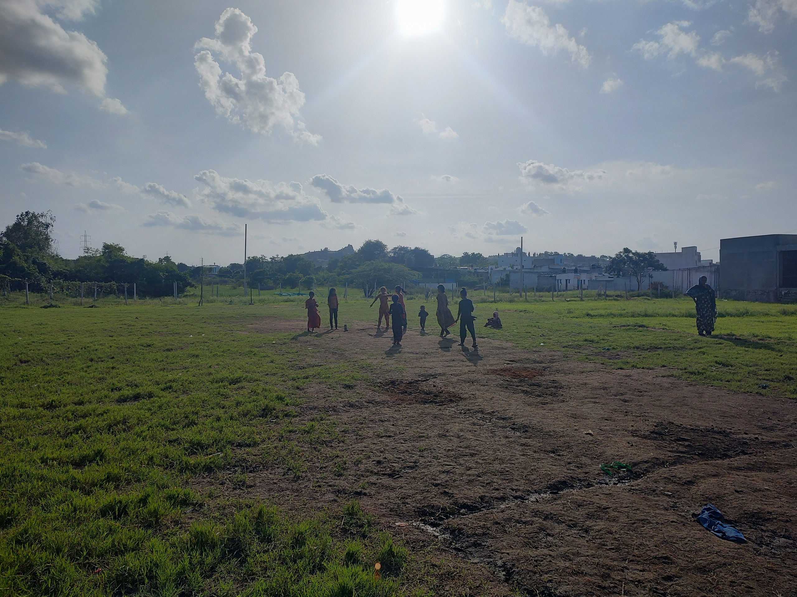 Children playing at the camp. (Deesha Devadiga/South First)