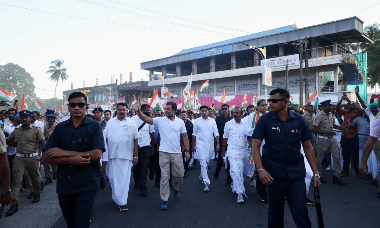 Bharat Jodo Yatra at Pattambi, Palakkad.