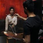 Ayuesh painting after returning to India and establishing Samsara Academy of Art. (Supplied)