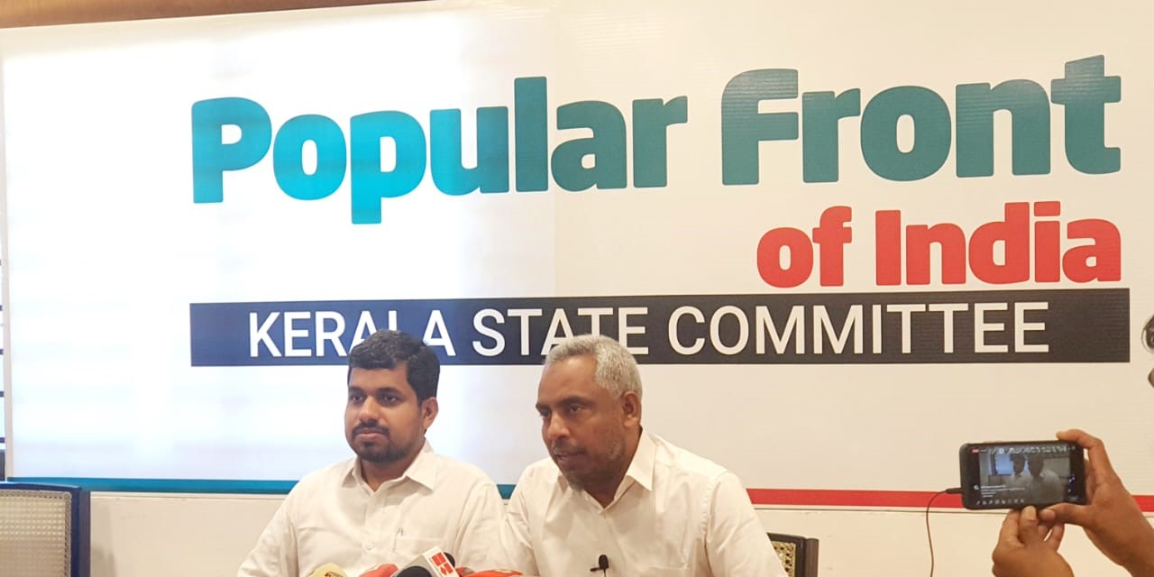 Members of PFI Kerala Committee condemn the NIA raids on their offices across the country on Thursday, 22 September. (South First)