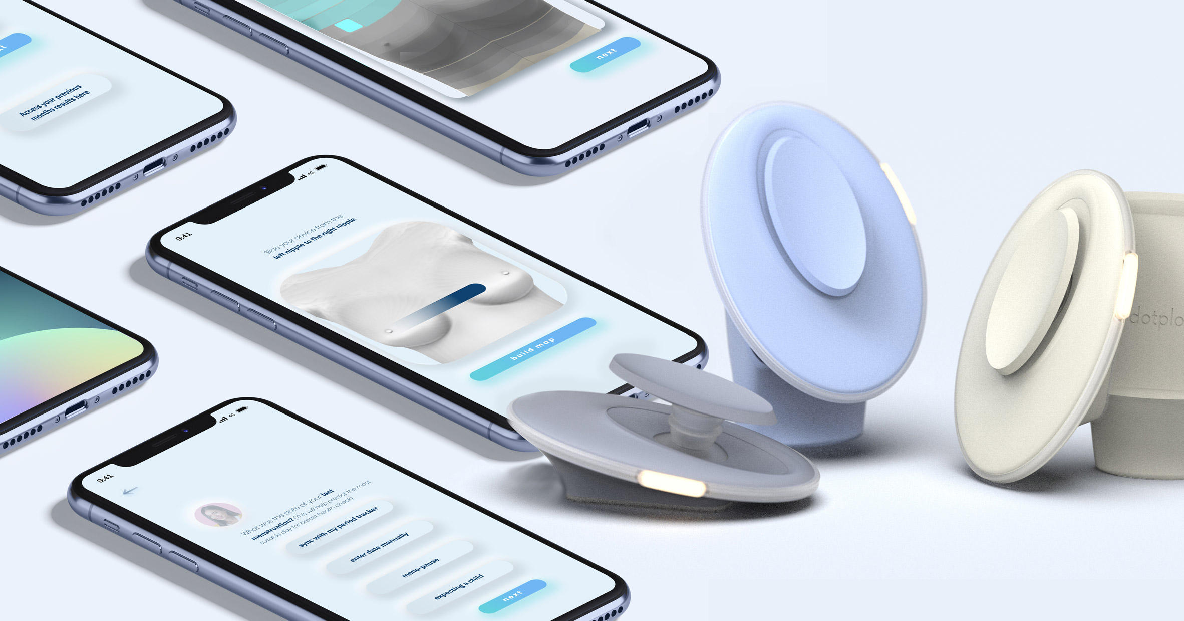 Dotplot, hand held device to self monitor to detect lumps, growth in breasts