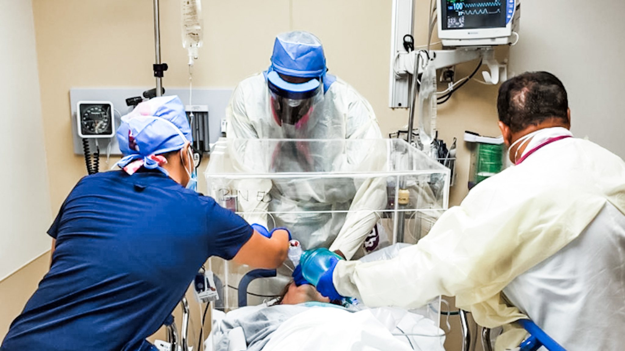 Doctors operating on a patient