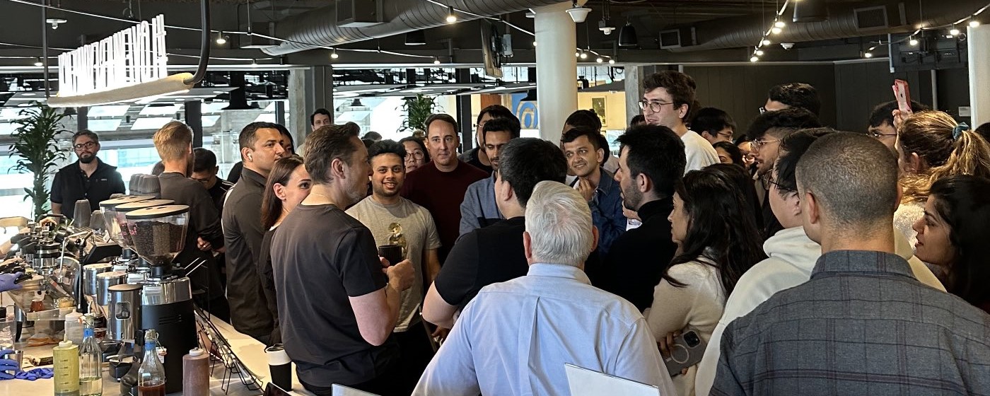Elon Musk at the Twitter headquarters on 27 October