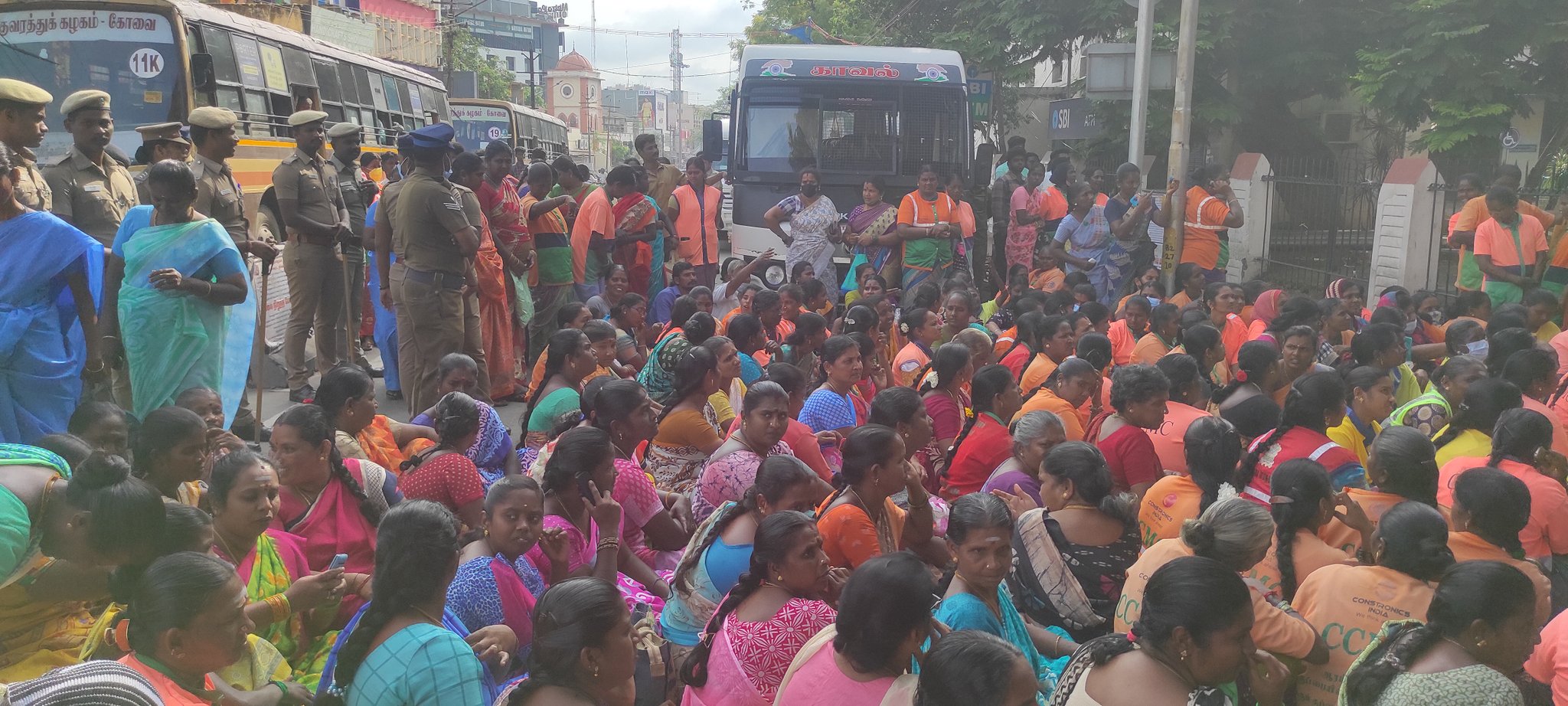 Sanitation workers protest