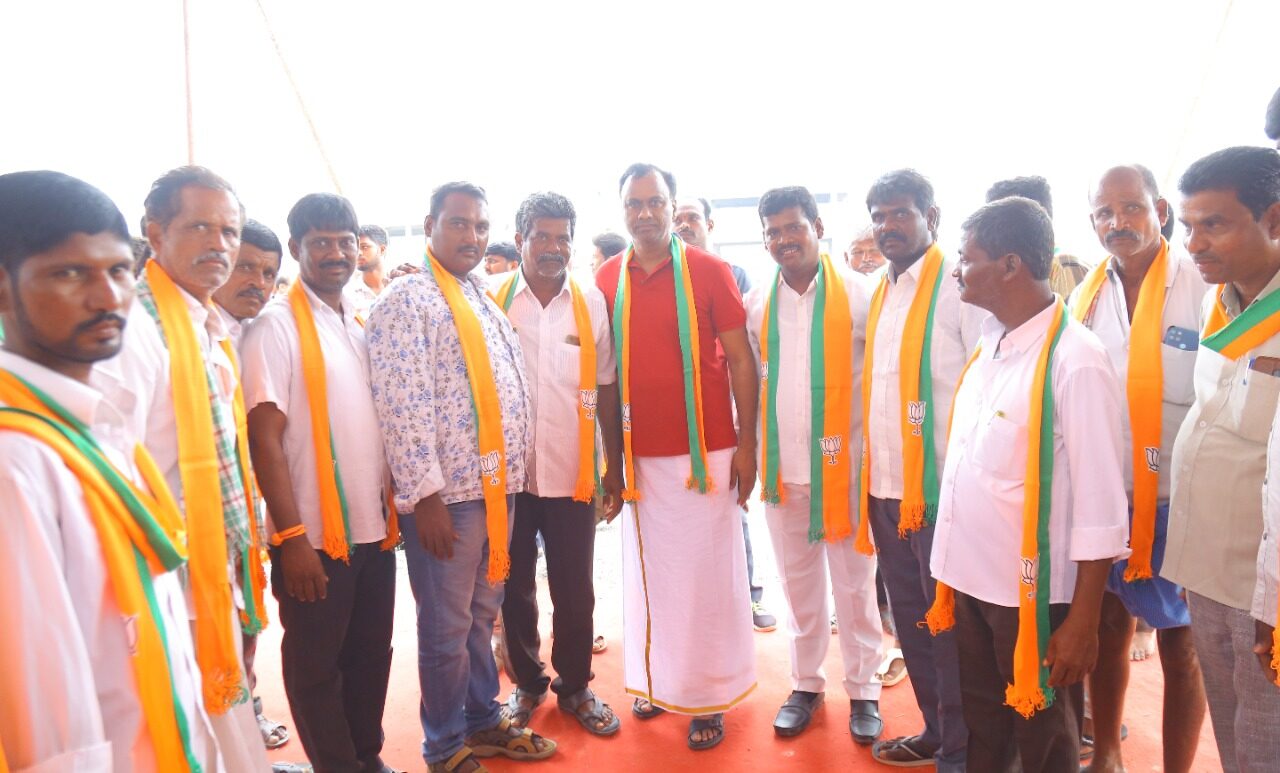 K Rajagopal Reddy with supporters in Munugode. (Facebook)