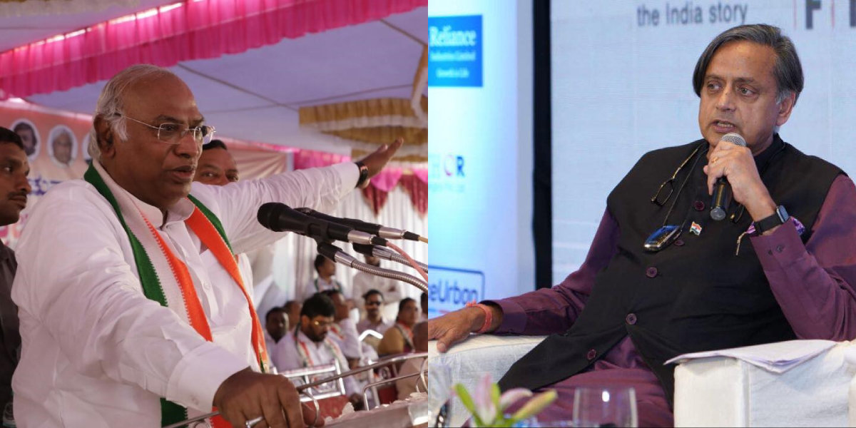 Mallikarjun Kharge and Shashi Tharoor