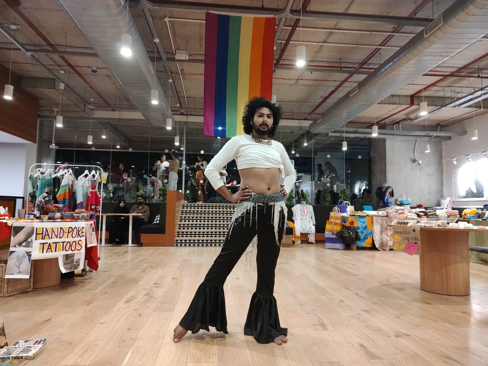 Sravan Telu at Satrangi Mela, Hyderabad queer festival.(Ajay Tomar/South First)