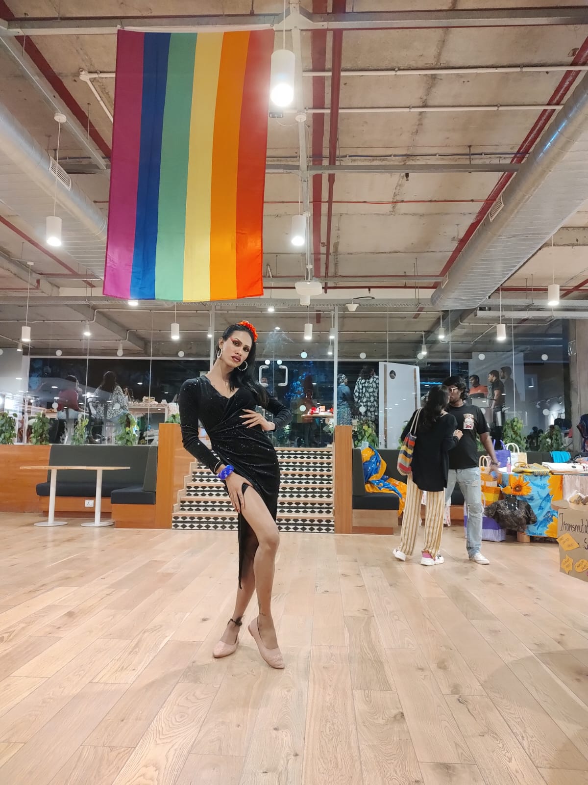 Khemaya at Satrangi Mela, Hyderabad queer festival.(Ajay Tomar/South First)