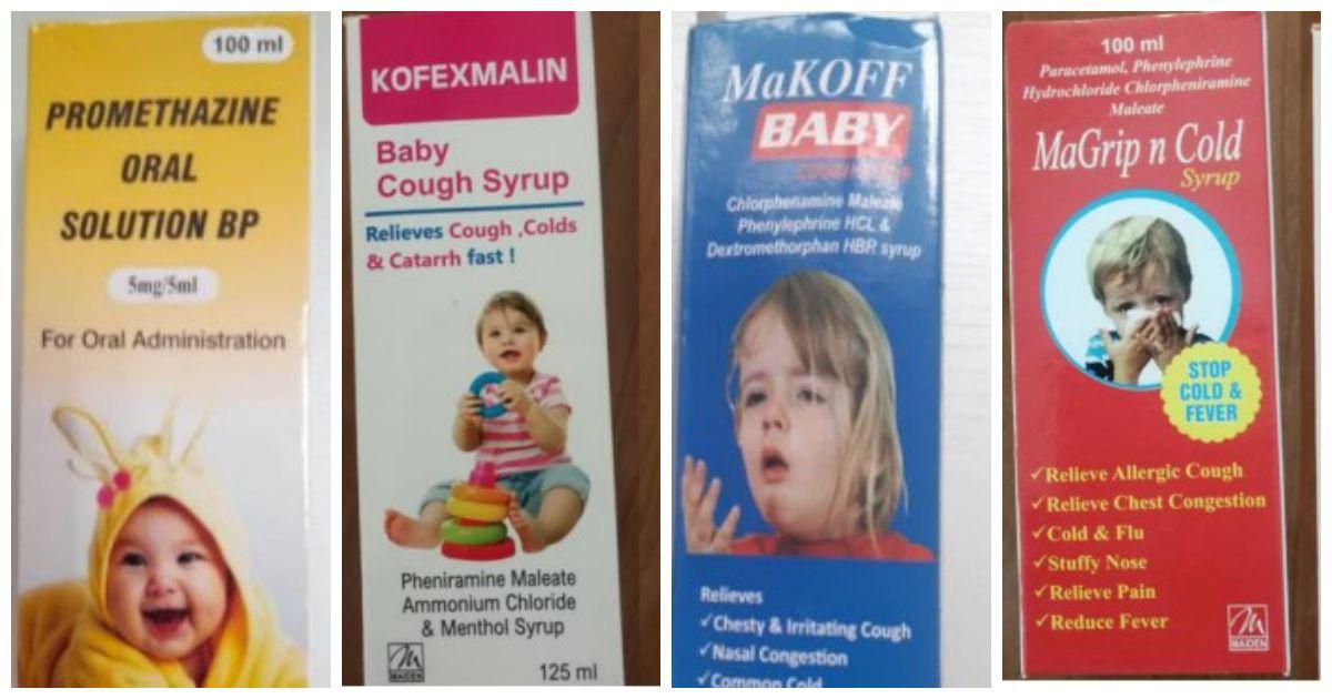 Collage of four cough syrups WHO has alerted the world