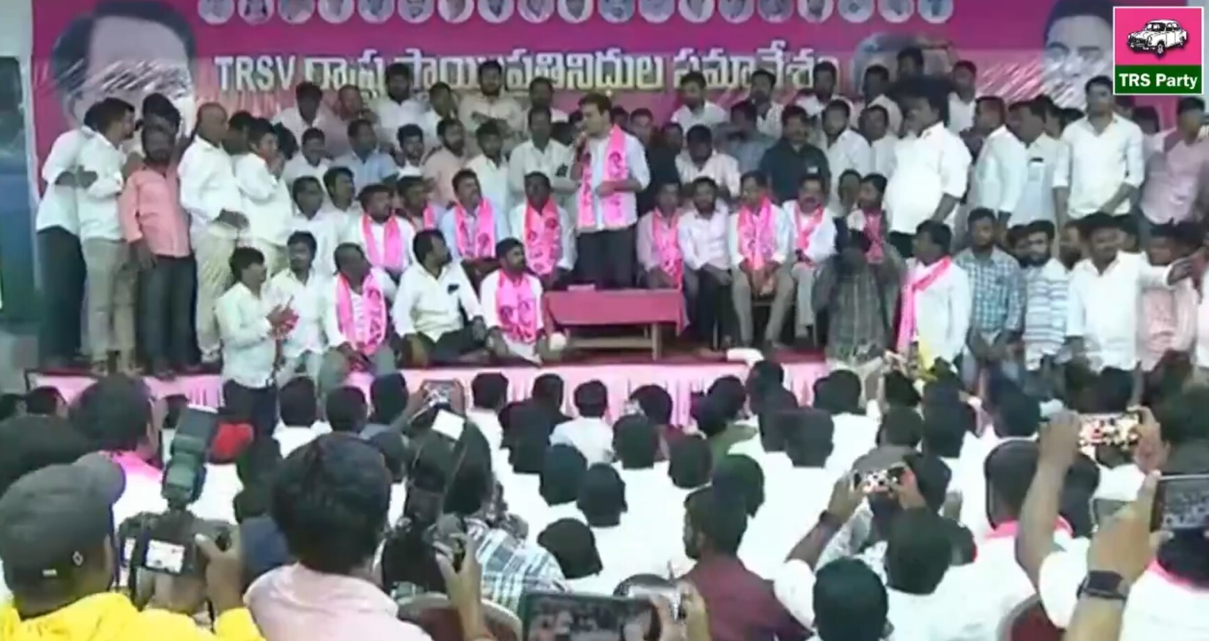 IT Minister KT Ramarao addressing TRS Vidyarthi members in Hyderabad. (Supplied)