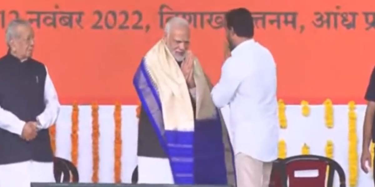 Narendra Modi in Vishakhapatnam.