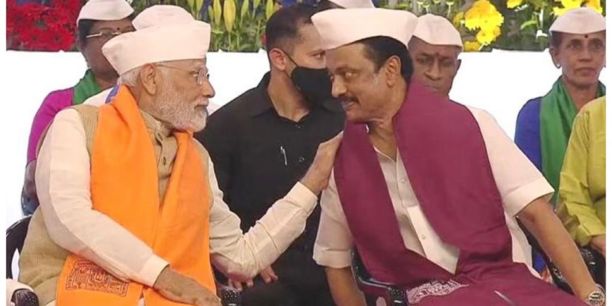 Tamil Nadu CM MK Stalin with PM Narendra Modi. (mkstalin/Twitter)