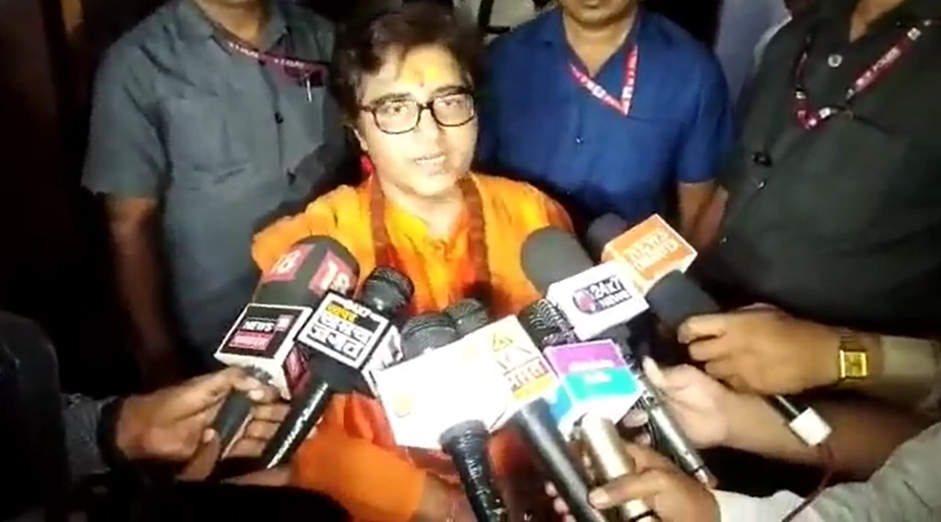 FIR lodged on BJP MP Pragya Thakur, also known as Sadhvi Pragya, in Shivamogga, Karnataka.