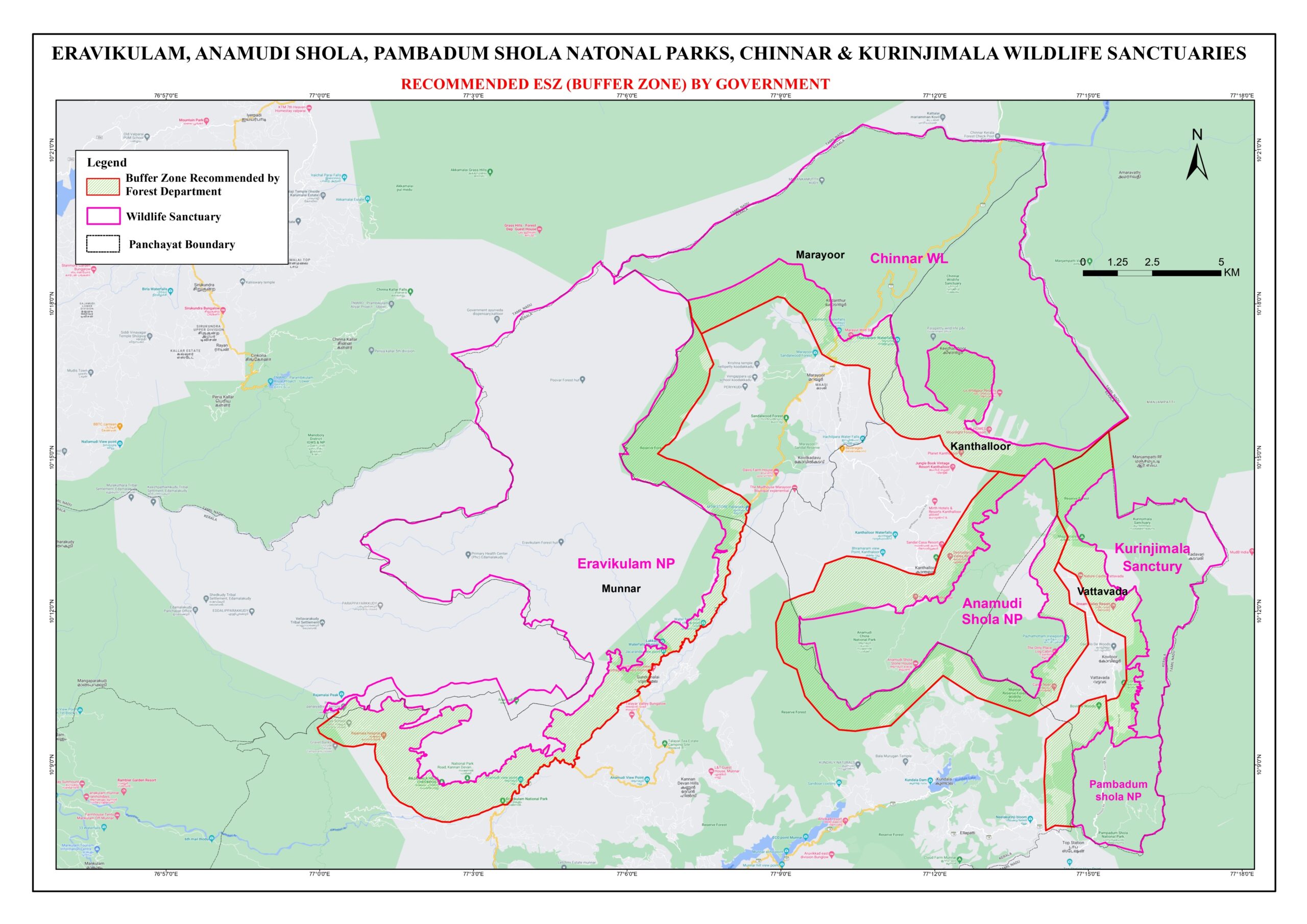 One of the maps showing the buffer zone.