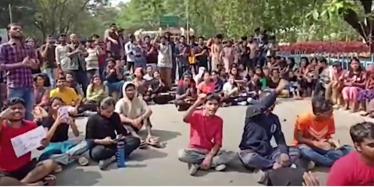Protests on University of Hyderabad campus over sexual assault on student