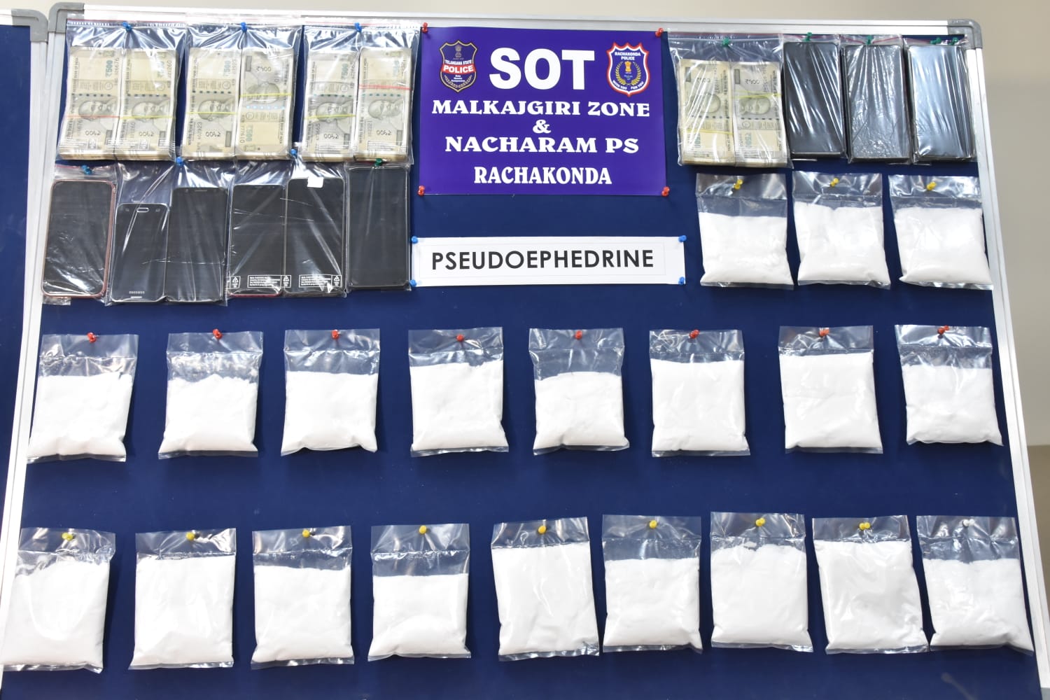 The police said that the two were planning to send the substance — used to make meth — to New Zealand and Australia.