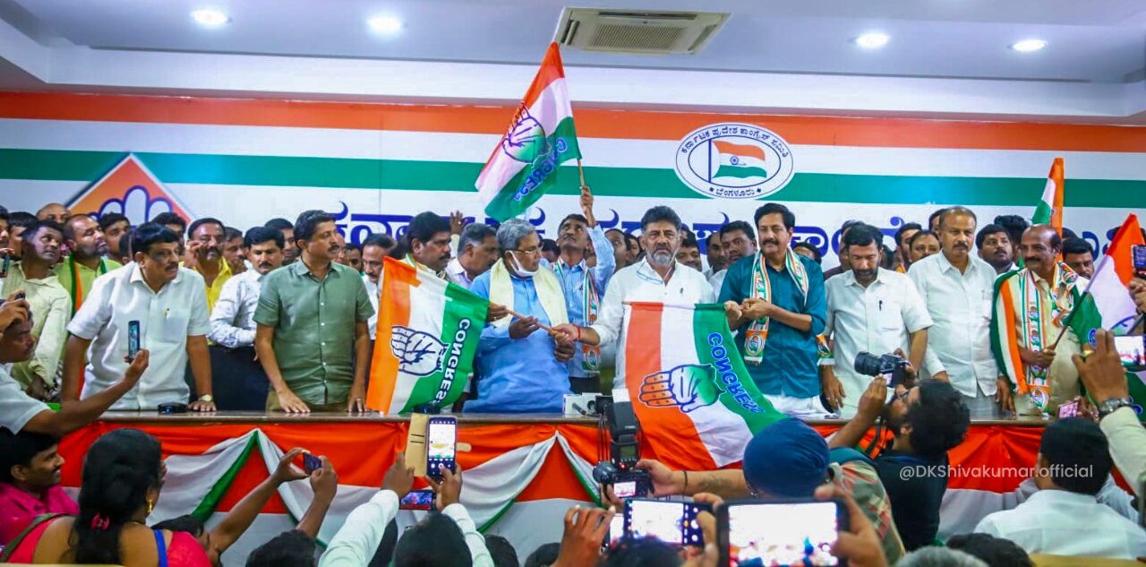 Karnataka Congress inducted two leaders into the party ahead of polls.