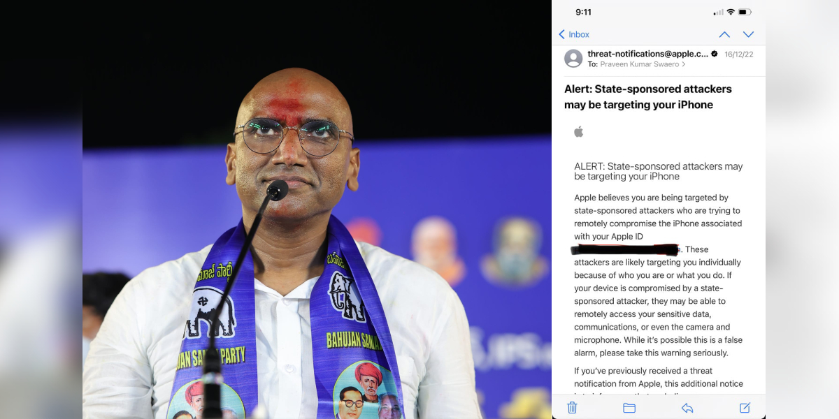 RS Praveen Kumar speaks to South First about the alleged attempts by state-sponsored attackers to compromise his mobile device. (Supplied)
