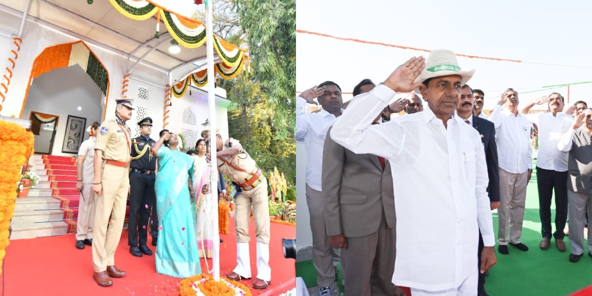 While a Republic Day parade was organised at the Telangana Raj Bhavan, Chief Minister K Chandrasekhar Rao stayed away from it and attended a separate function on Thursday. Governor Tamilisai Soundarajan unfurled the tricolour at the Raj Bhavan. (Supplied)