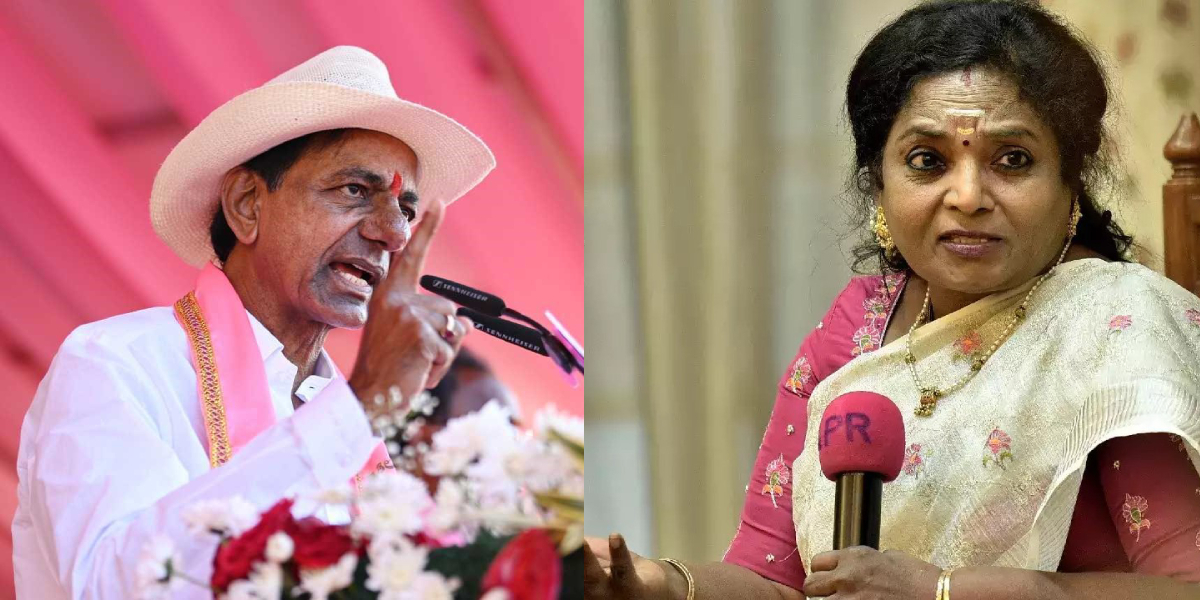 Telangana CM K Chandrashekar Rao and Governor Tamilisai Soundararajan Republic Day