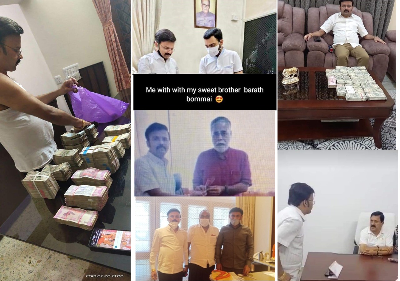 'Santro' Ravi with his crores of rupees, with son of CM, Bharath Bommai, Araga Jnanendra, BC Nagesh, Dr. K Sudhakar