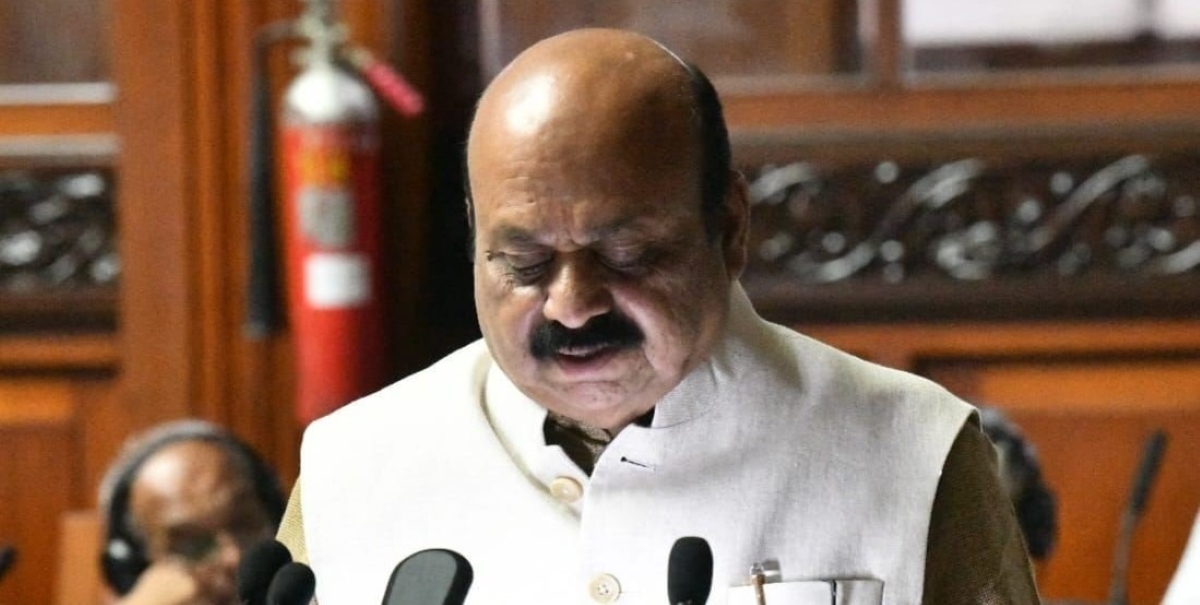 Karnataka Chief Minister Basavaraj Bommai presents the budget on Friday, 17 February, 2023. (Supplied)