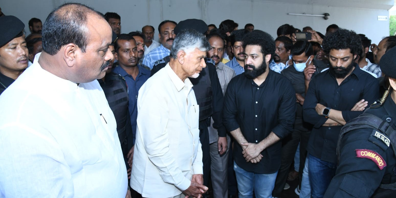 Chandrababu Naidu with NTR Jr