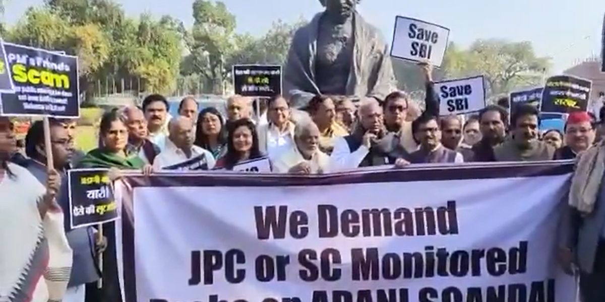Opposition protest Adani issue