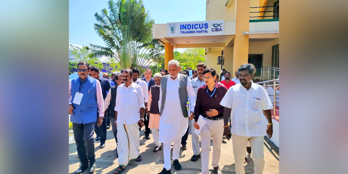 Parshottam Rupala launched phase 2 of the National Surveillance Programme for Aquatic Animal Diseases and the Genetic Improvement Programme of Penaeus indicus (Indian white prawn) in Chennai. (Twitter)
