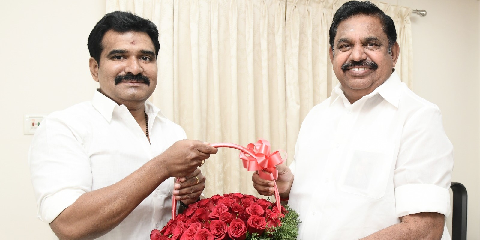 CTR Nirmal Kumar with AIADMK interim chief Edappadi Palaniswami. (AIADMKOfficail/Twitter)