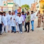 Congress workers protest in Amethi.