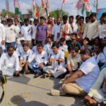 Congress workers protest in Telangana.