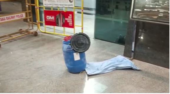 The drum in which the woman's body was found. (Supplied)