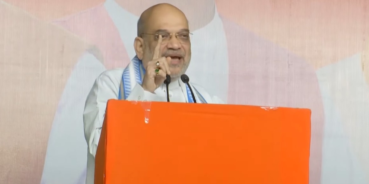 Amit Shah speaking in Hyderabad. (Twitter)