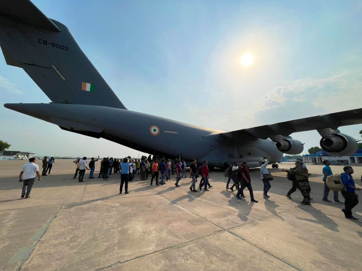 Flight carrying Indians from Sudan