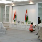 A meeting hall inside the new Telangana Secretariat.