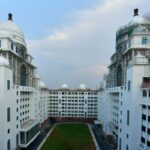 Inside view of the complex of new Telangana Secretariat