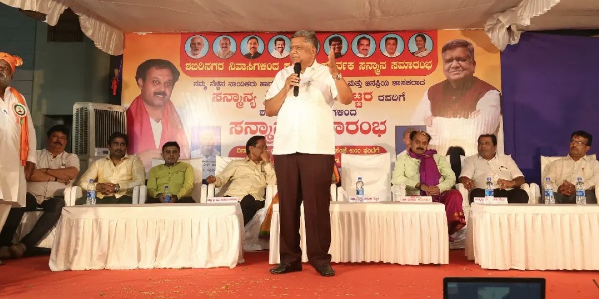 Jagadish Shettar speaking at an event. (Twitter)