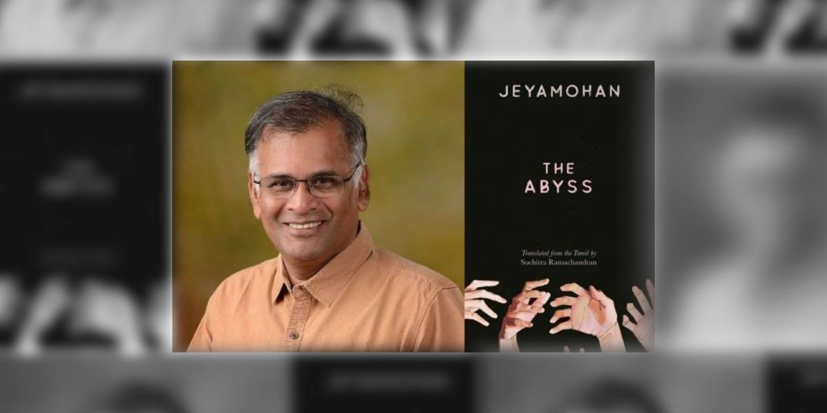 (Left) Author Jeyamohan; (Right) the English translation of his work 'Ezhaam Ulagam', titled 'The Abyss'