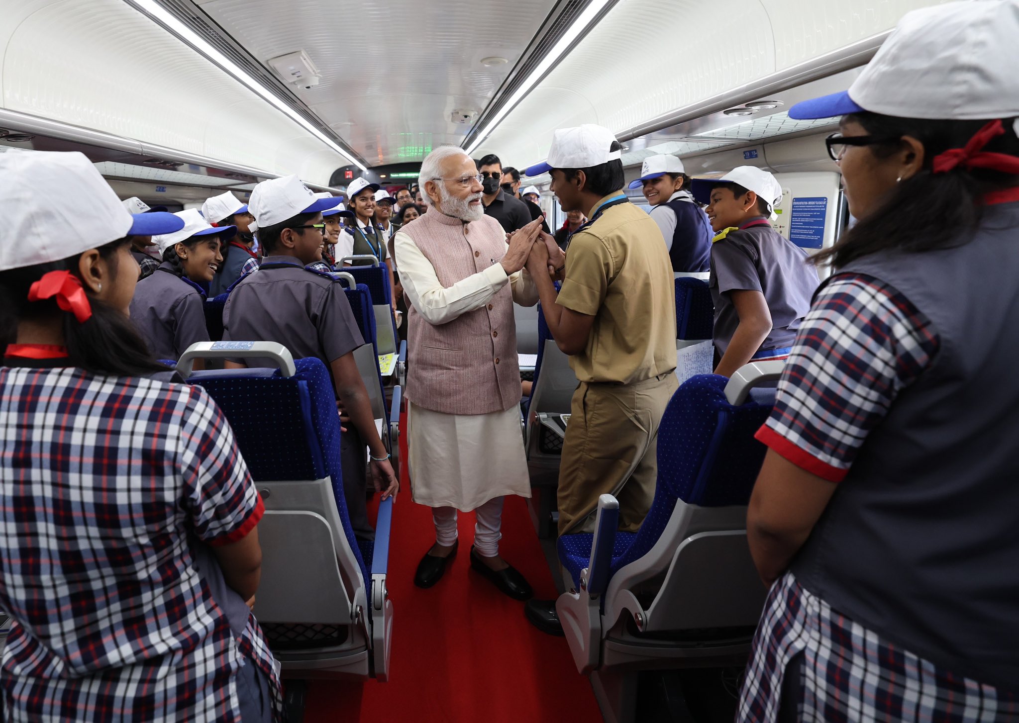 PM Modi aboard Secunderabad-Tirupati Vande Bharat Express