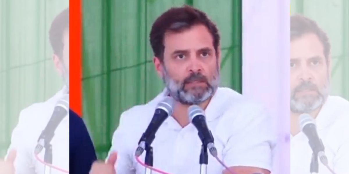 Rahul Gandhi speaking in Bidar. (Screengrab)