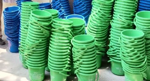 Election freebies - dustbins seized by election officials and police in Bengaluru's Kempegowda Nagar
