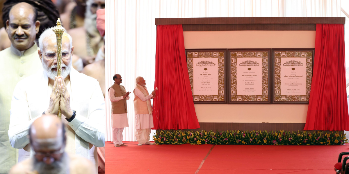 The new Parliament building was inaugurated by Prime Minister Modi on 28 May. (Twitter)