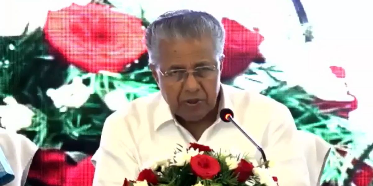 Kerala Chief MInister Pinarayi Vijayan speaking during the launch of garbage-free Kerala. (Screengrab)