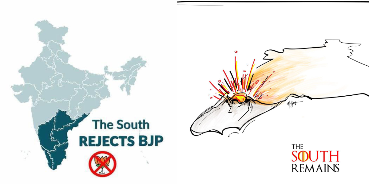 'Landmass of Dravidian family stands clear of BJP' as #SouthKicksOutBJP trends on Twitter
