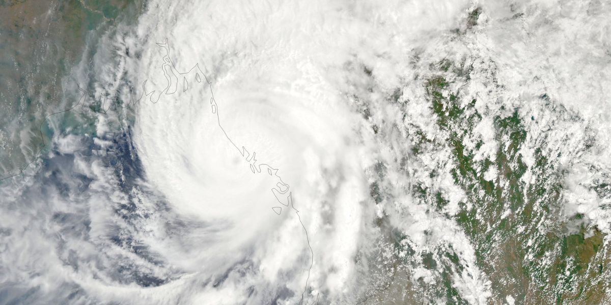 Satellite view of cyclone Mocha. (NASA)