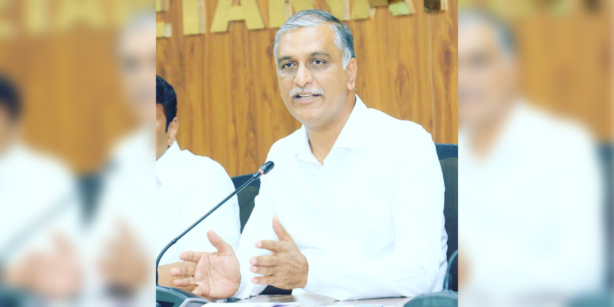 Telangana Finance Minister T Harish Rao speaks to reporters after a Cabinet meeting in Hyderabad on Thursday, 18 May, 2023.